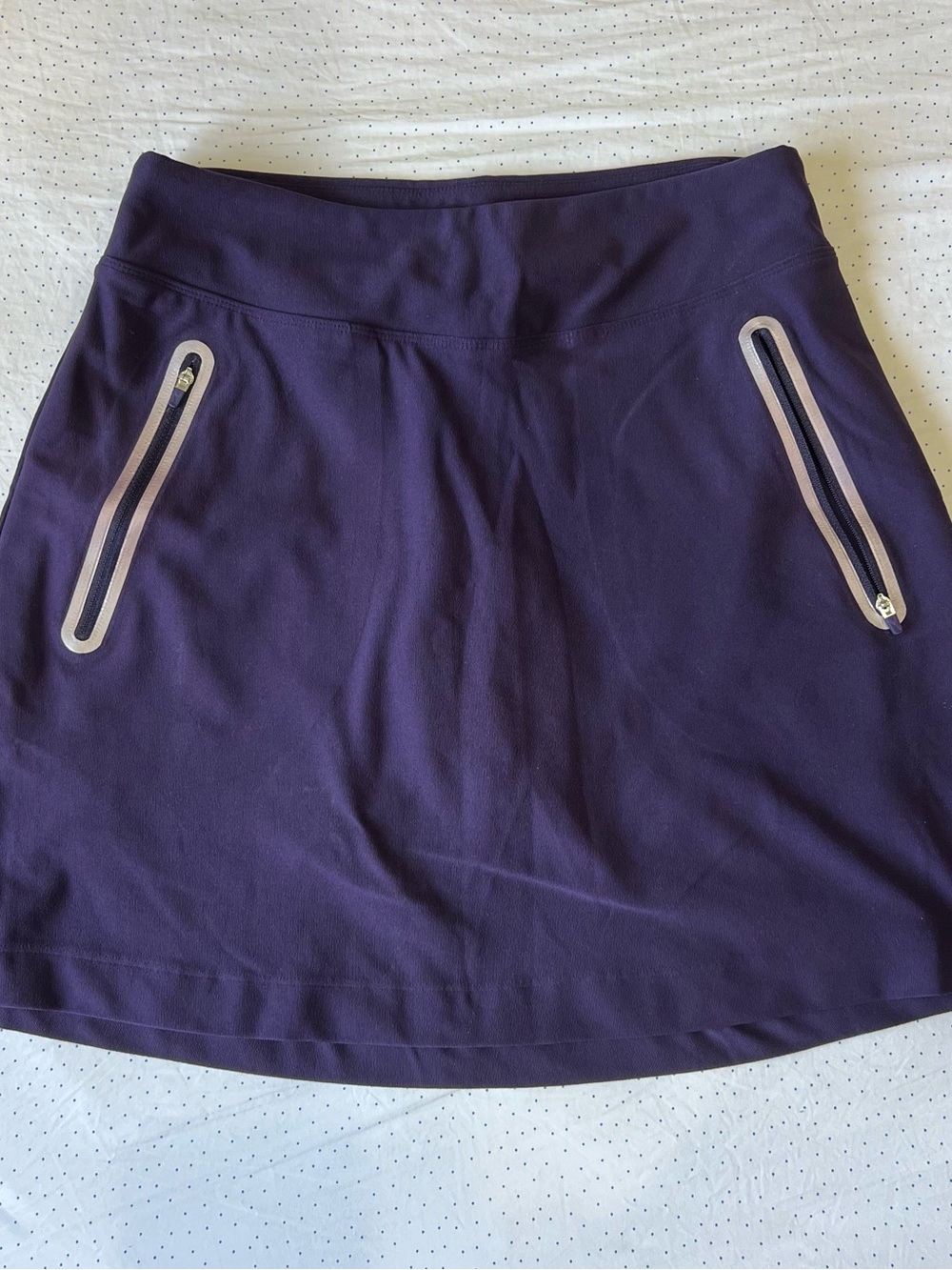 Vintage Nike Purple Mini Skirt with Contrast Zip Trims